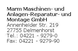 Marm Maschinen- und Anlagen-Reparatur- und Montage GmbH