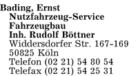 Bading, Ernst, Inhaber Rudolf Bttner