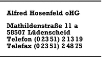 Hosenfeld, Alfred, oHG