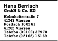 Berrisch, Hans, GmbH & Co. KG