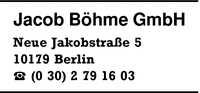 Bhme GmbH, Jacob