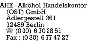 AHK Alkohol Handelskontor (Ost) GmbH