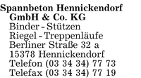 Spannbeton Hennickendorf GmbH & Co. KG