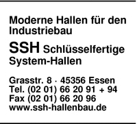 SSH Schlsselfertige System-Hallen
