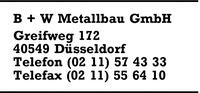 B + W Metallbau GmbH