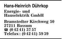 Dhrkop, Hans-Heinrich, Energie- und Hauselektrik GmbH