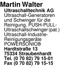 Walter Ultraschalltechnik AG, Martin