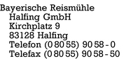 Bayerische Reismhle Halfing GmbH