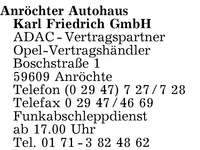 Anrchter Autohaus Karl Friedrich GmbH