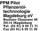 PPM Pilot Pflanzenltechnologie Magdeburg eV