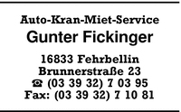 Auto-Kran-Miet-Service Gunter Fickinger