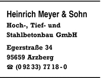 Meyer & Sohn Hoch- Tief- u. Stahlbetonbau GmbH, Heinrich
