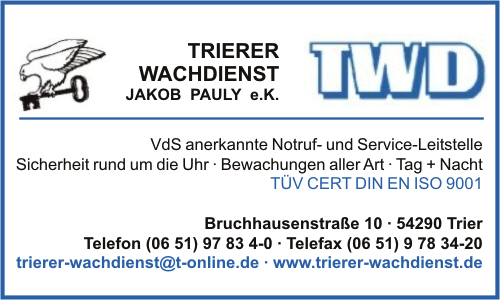 Trierer Wachdienst TWD Jakob Pauly e.K.