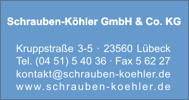Firma Schrauben-Köhler GmbH & Co. KG in Lübeck - Branche(n):  Befestigungstechnik Schrauben und Muttern