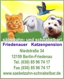 sbelzahn- und schnabelbar, Friedenauer Katzenpension
