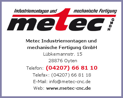 Metec Industriemontagen & mechanische Fertigung GmbH