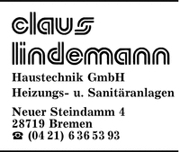 Lindemann Haustechnik GmbH, Claus