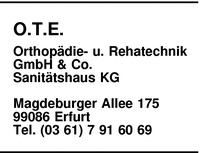 O.T.E. Orthopdie- und Rehatechnik GmbH und Co. Sanittshaus KG