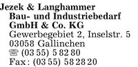 Jezek & Langhammer Bau- und Industriebedarf GmbH & Co. KG