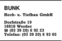 Bunk Hoch- u. Tiefbau GmbH