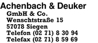 Achenbach & Deuker GmbH & Co.