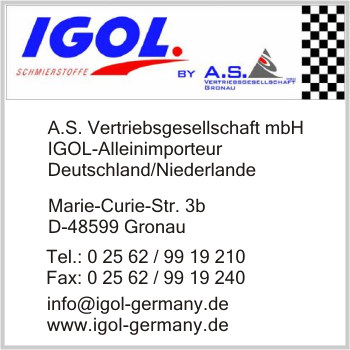 A.S. Vertriebsgesellschaft mbH IGOL-Alleinimporteur Deutschland/Niederlande