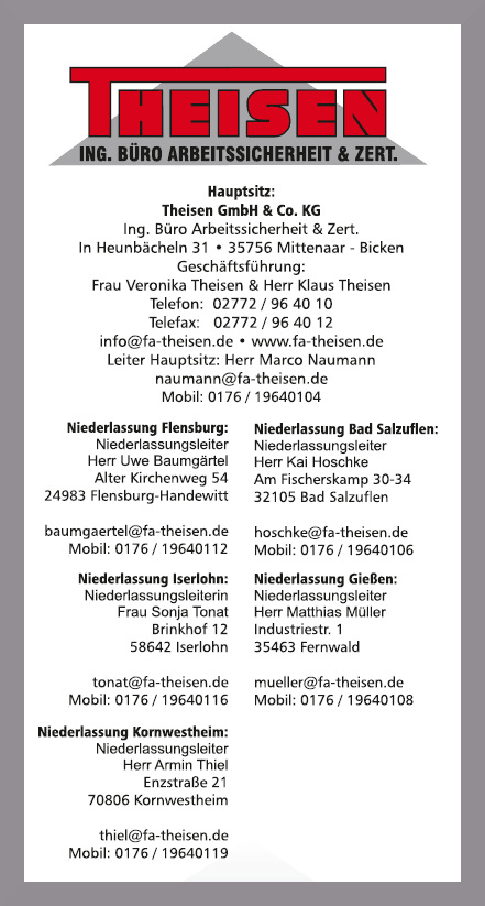 Theisen GmbH & Co. KG, Ing. Bro Arbeitssicherheit & Zert.