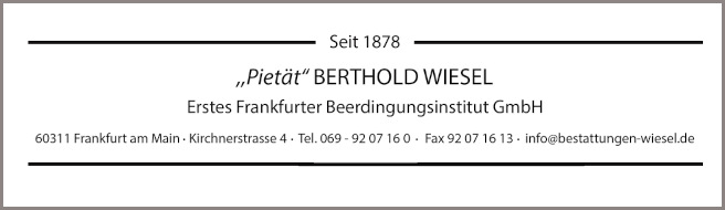 Piett Berthold Wiesel Erstes Frankfurter Beerdigungsinstitut GmbH