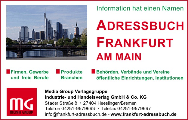 Adressbuch der Stadt Frankfurt am Main, Media Group Verlagsgruppe Industrie- und Handelsverlag GmbH & Co. KG